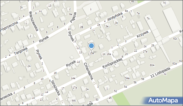 Koluszki, Rynek, 13a, mapa Koluszki