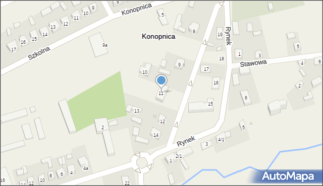 Konopnica, Rynek, 11, mapa Konopnica