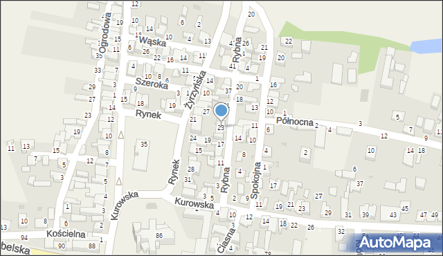 Końskowola, Rybna, 23, mapa Końskowola