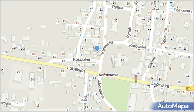 Końskowola, Rynek, 2, mapa Końskowola
