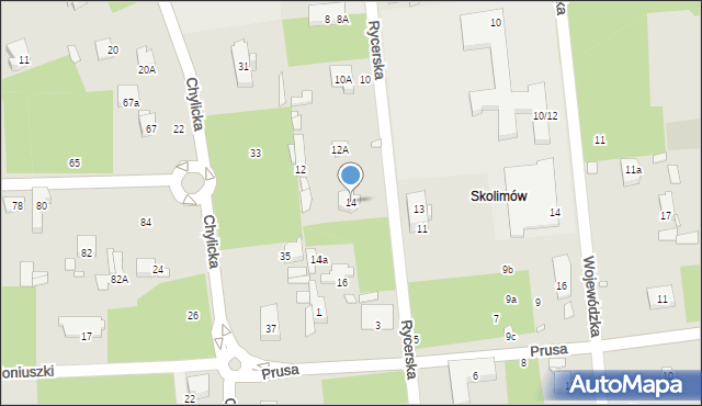 Konstancin-Jeziorna, Rycerska, 14, mapa Konstancin-Jeziorna