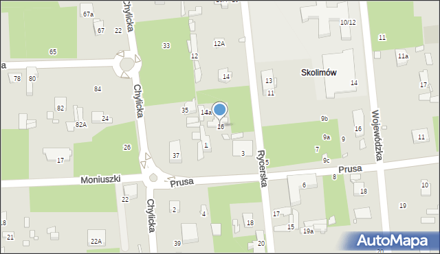 Konstancin-Jeziorna, Rycerska, 16, mapa Konstancin-Jeziorna