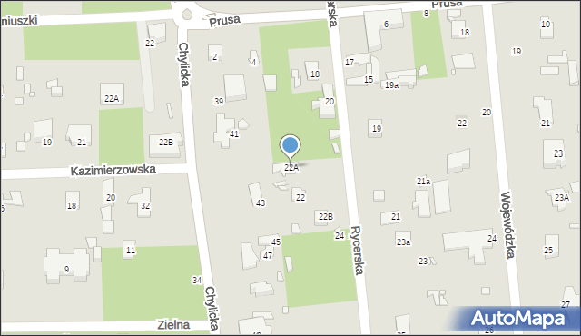 Konstancin-Jeziorna, Rycerska, 22A, mapa Konstancin-Jeziorna