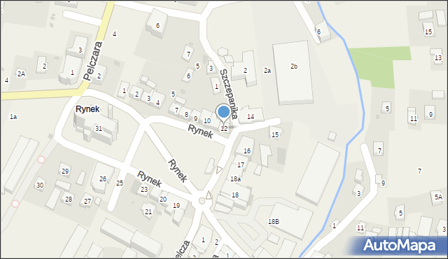 Korczyna, Rynek, 12, mapa Korczyna
