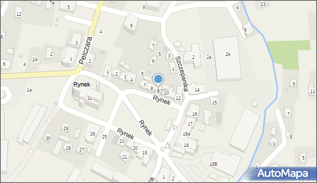 Korczyna, Rynek, 9, mapa Korczyna