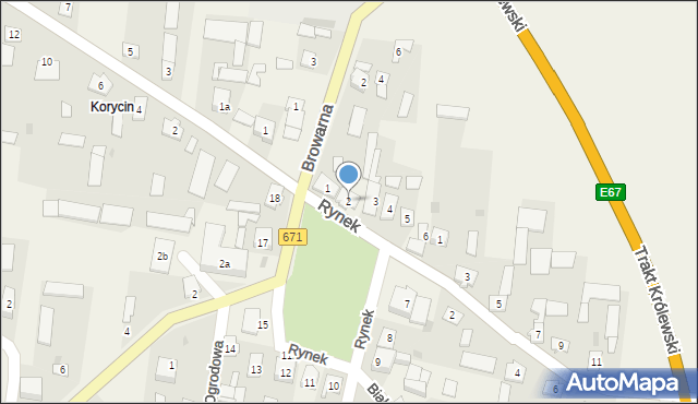 Korycin, Rynek, 2, mapa Korycin