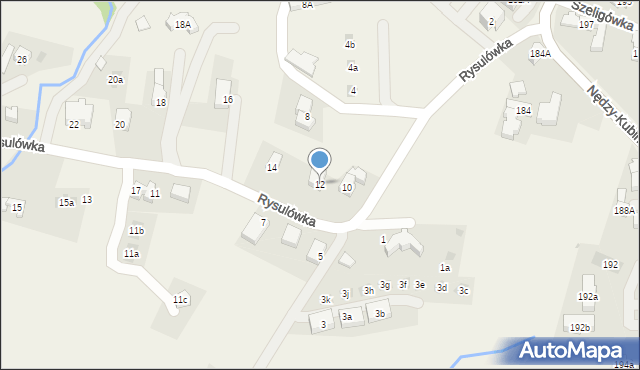 Kościelisko, Rysulówka, 12, mapa Kościelisko