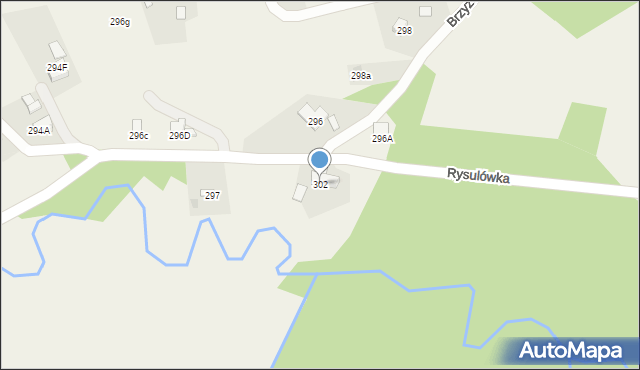 Kościelisko, Rysulówka, 302, mapa Kościelisko