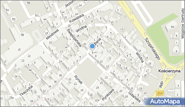 Kościerzyna, Rynek, 7, mapa Kościerzyna