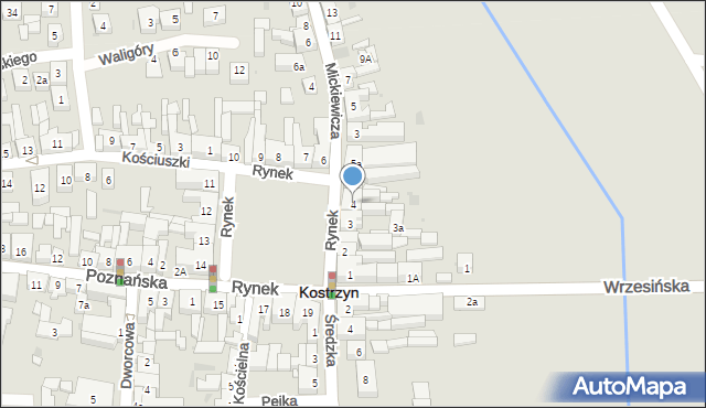 Kostrzyn, Rynek, 4, mapa Kostrzyn