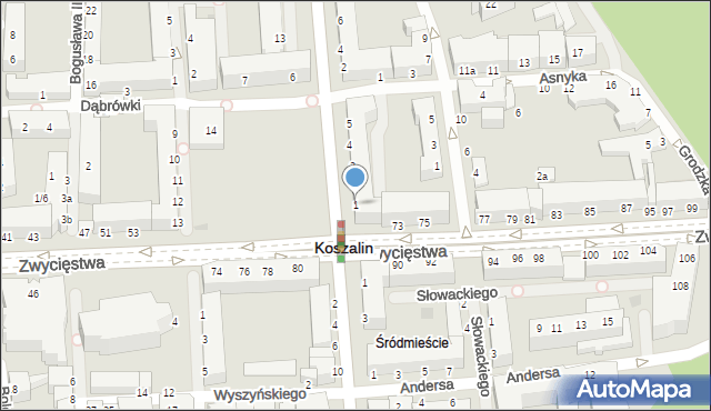 Koszalin, Rynek Staromiejski, 1, mapa Koszalina