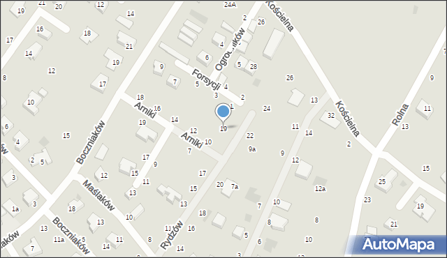Koszalin, Rydzów, 19, mapa Koszalina