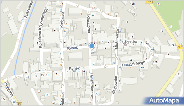 Kożuchów, Rynek, 19, mapa Kożuchów