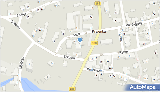 Krajenka, Rynek, 1, mapa Krajenka