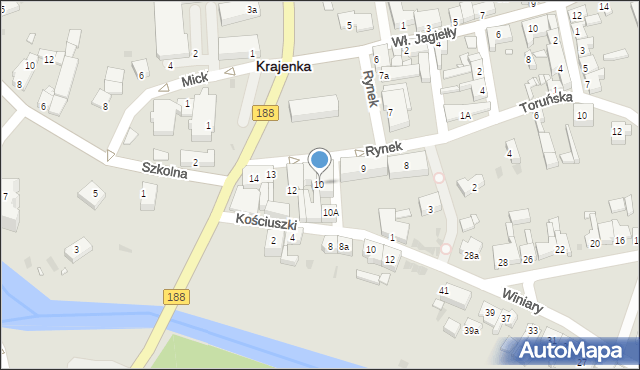 Krajenka, Rynek, 10, mapa Krajenka