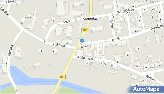 Krajenka, Rynek, 14, mapa Krajenka