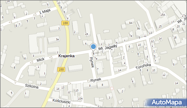 Krajenka, Rynek, 6, mapa Krajenka
