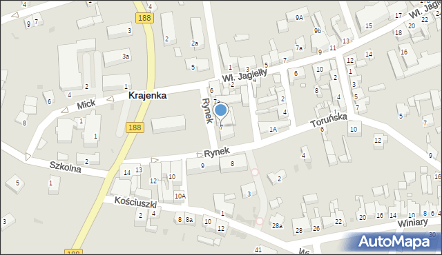 Krajenka, Rynek, 7, mapa Krajenka