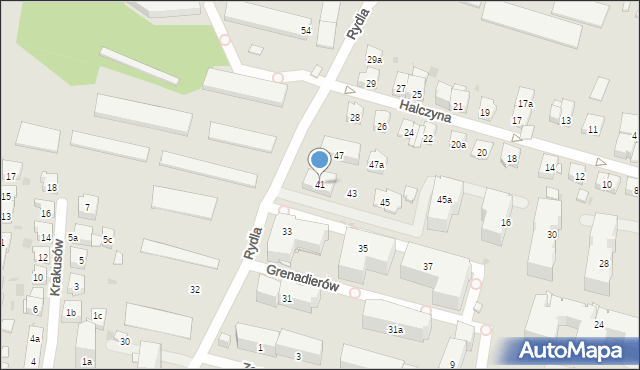 Kraków, Rydla Lucjana, 41, mapa Krakowa
