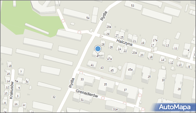 Kraków, Rydla Lucjana, 47, mapa Krakowa