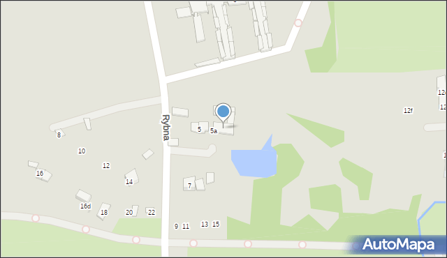 Kraków, Rybna, 5b, mapa Krakowa