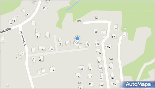 Kraków, Rytownicza, 7f, mapa Krakowa