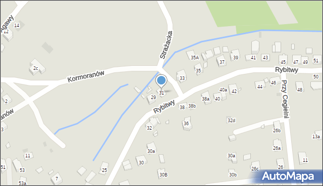 Kraków, Rybitwy, 31, mapa Krakowa