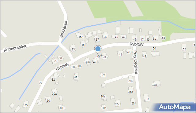 Kraków, Rybitwy, 40a, mapa Krakowa
