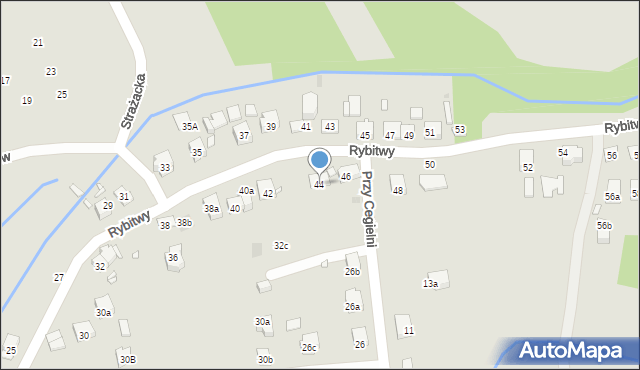 Kraków, Rybitwy, 44, mapa Krakowa