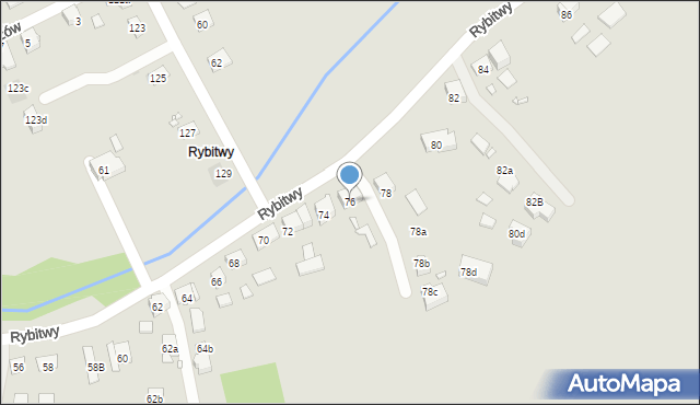 Kraków, Rybitwy, 76, mapa Krakowa