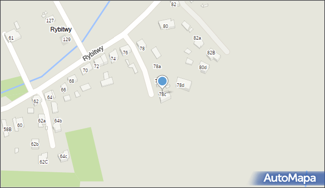 Kraków, Rybitwy, 78c, mapa Krakowa