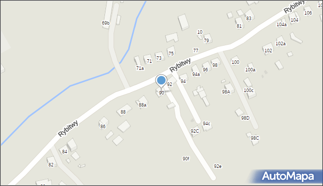 Kraków, Rybitwy, 90, mapa Krakowa