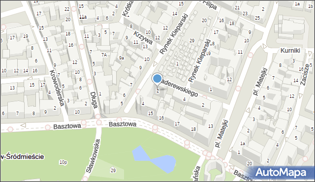 Kraków, Rynek Kleparski, 2, mapa Krakowa