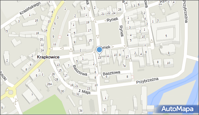 Krapkowice, Rynek, 13, mapa Krapkowice