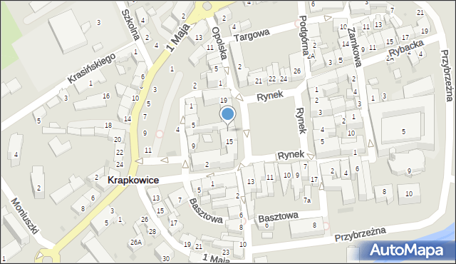 Krapkowice, Rynek, 16, mapa Krapkowice