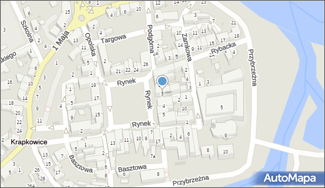 Krapkowice, Rynek, 3, mapa Krapkowice
