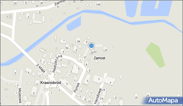 Krasnobród, Rynek, 12, mapa Krasnobród