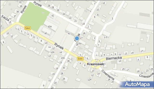 Krasnosielc, Rynek, 16, mapa Krasnosielc