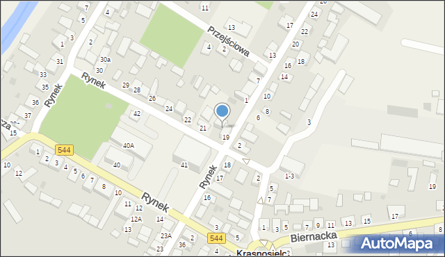 Krasnosielc, Rynek, 20, mapa Krasnosielc