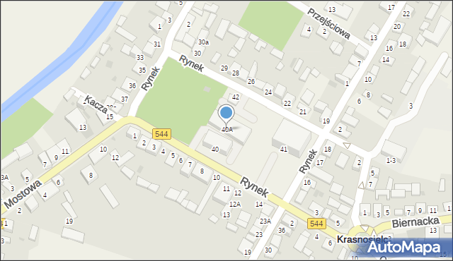 Krasnosielc, Rynek, 40A, mapa Krasnosielc