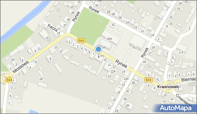 Krasnosielc, Rynek, 8, mapa Krasnosielc