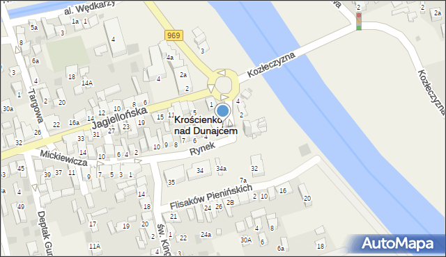 Krościenko nad Dunajcem, Rynek, 1, mapa Krościenko nad Dunajcem
