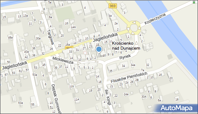 Krościenko nad Dunajcem, Rynek, 11, mapa Krościenko nad Dunajcem