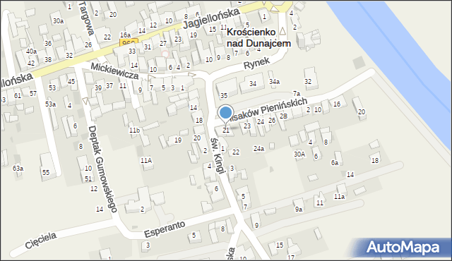 Krościenko nad Dunajcem, Rynek, 21, mapa Krościenko nad Dunajcem