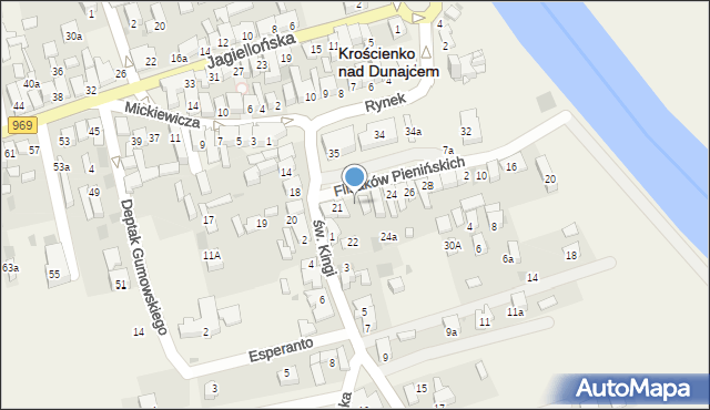 Krościenko nad Dunajcem, Rynek, 22a, mapa Krościenko nad Dunajcem