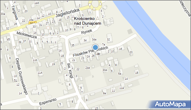 Krościenko nad Dunajcem, Rynek, 27, mapa Krościenko nad Dunajcem