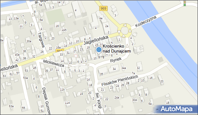 Krościenko nad Dunajcem, Rynek, 9, mapa Krościenko nad Dunajcem