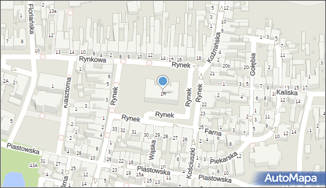 Krotoszyn, Rynek, 1R, mapa Krotoszyna