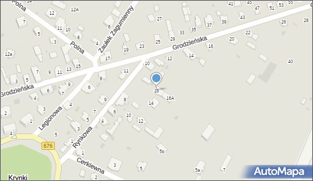 Krynki, Rynkowa, 16, mapa Krynki