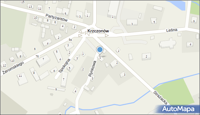 Krzczonów, Rynkowa, 1, mapa Krzczonów